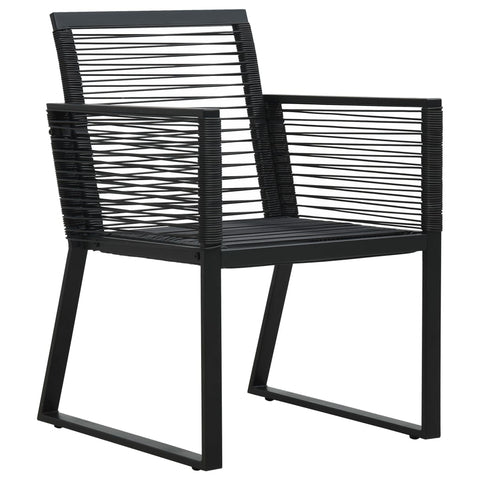 NNEVL Garden Chairs 2 pcs Black PVC Rattan