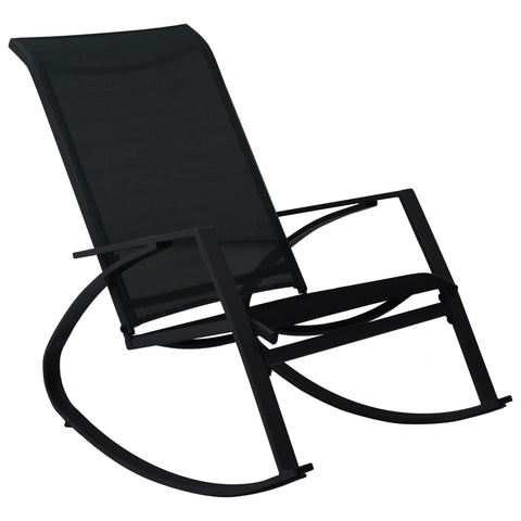 NNEVL Garden Rocking Chairs 2 pcs Textilene Black