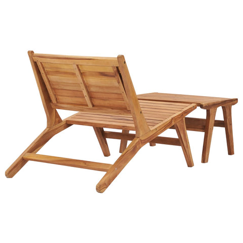 NNEVL Garden Chair with Footrest Solid Teak Wood