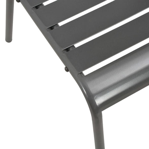 NNEVL Outdoor Chairs 4 pcs Slatted Design Steel Dark Grey