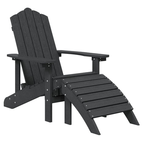 NNEVL Garden Adirondack Chairs 2 pcs with Footstools HDPE Anthracite