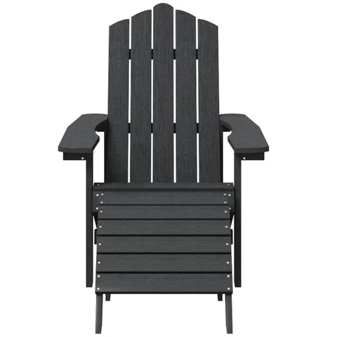 NNEVL Garden Adirondack Chairs 2 pcs with Footstools HDPE Anthracite