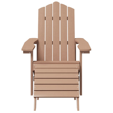 NNEVL Garden Adirondack Chairs 2 pcs with Footstools HDPE Brown