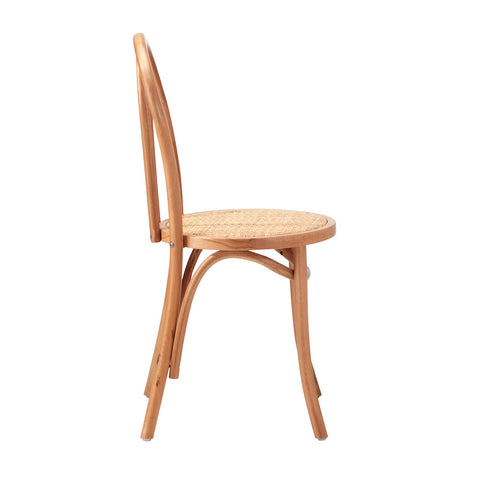 NNEED 2PCS Dining Chair Solid Wooden Ratan Seat Beige
