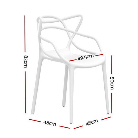 NNEDSZ 4PC Outdoor Dining Chairs PP Portable Stackable Chair Patio Furniture White