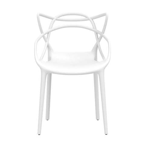 NNEDSZ 4PC Outdoor Dining Chairs PP Portable Stackable Chair Patio Furniture White