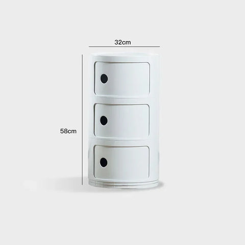 Round Bedside Table - Plastic Bedside-1