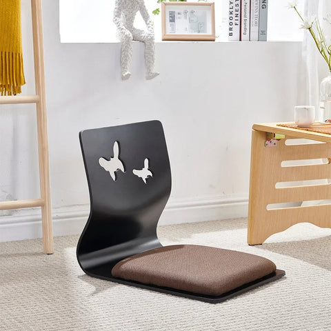 Japanese Kotatsu with Black Finish Zaisu Chair