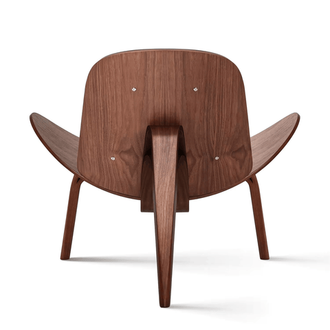 Mid-Century Modern Nordic Design Shell Chair in Black Walnut