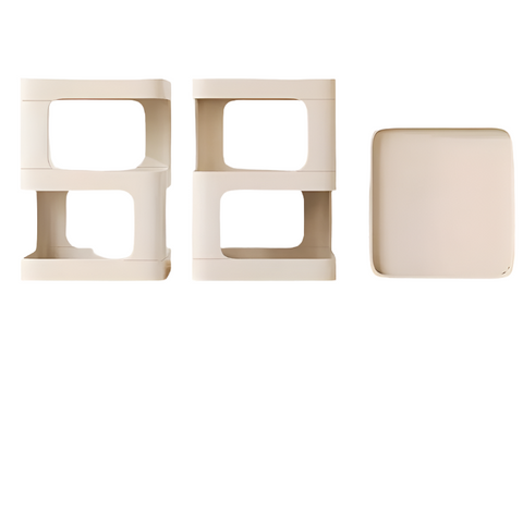 Tiered Shelf Bedside Table - White-0