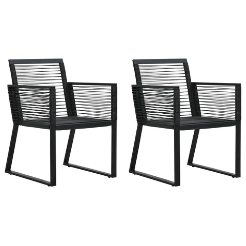 NNEVL Garden Chairs 2 pcs Black PVC Rattan