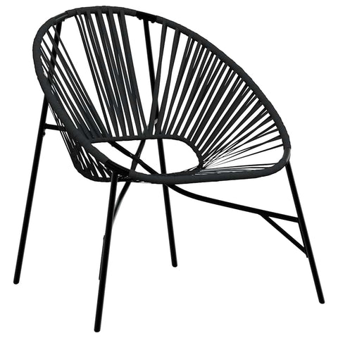 NNEVL Garden Egg Chair Black Poly Rattan