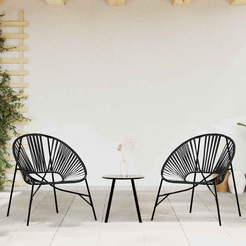 NNEVL Garden Egg Chair Black Poly Rattan