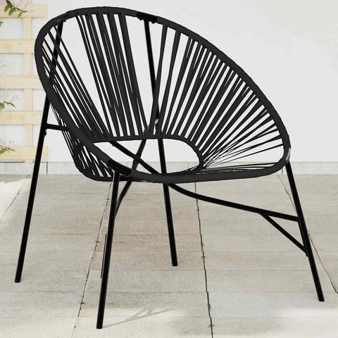 NNEVL Garden Egg Chair Black Poly Rattan